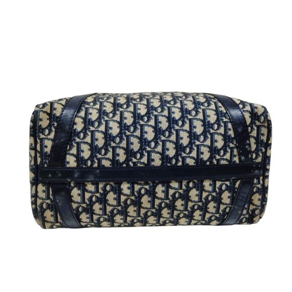 Christian Dior Navy & Cream Oblique Diorissimo Vintage Trotter Boston Bag Auth - Picture 5 of 13